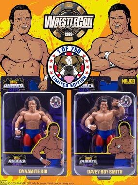 British Bulldogs Dynamite Kid & Davey Boy Smith Action Figures - 1 of 750 each.